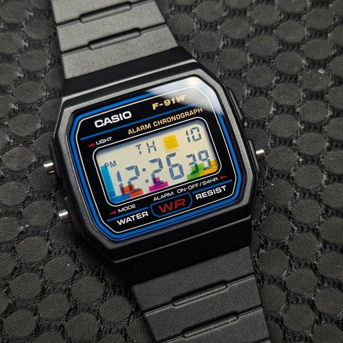 "Block Cascade” Casio F-91W-1