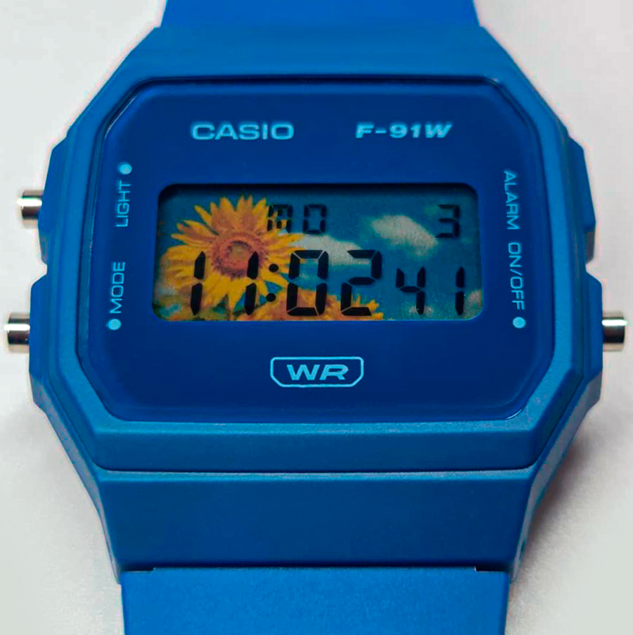 "Sunflower" Casio F-91WB-2A1