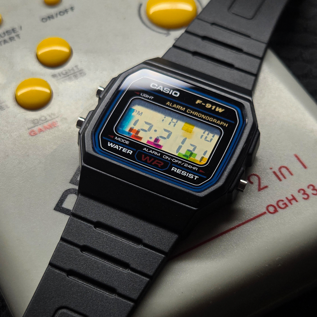 "Block Cascade” Casio F-91W-1