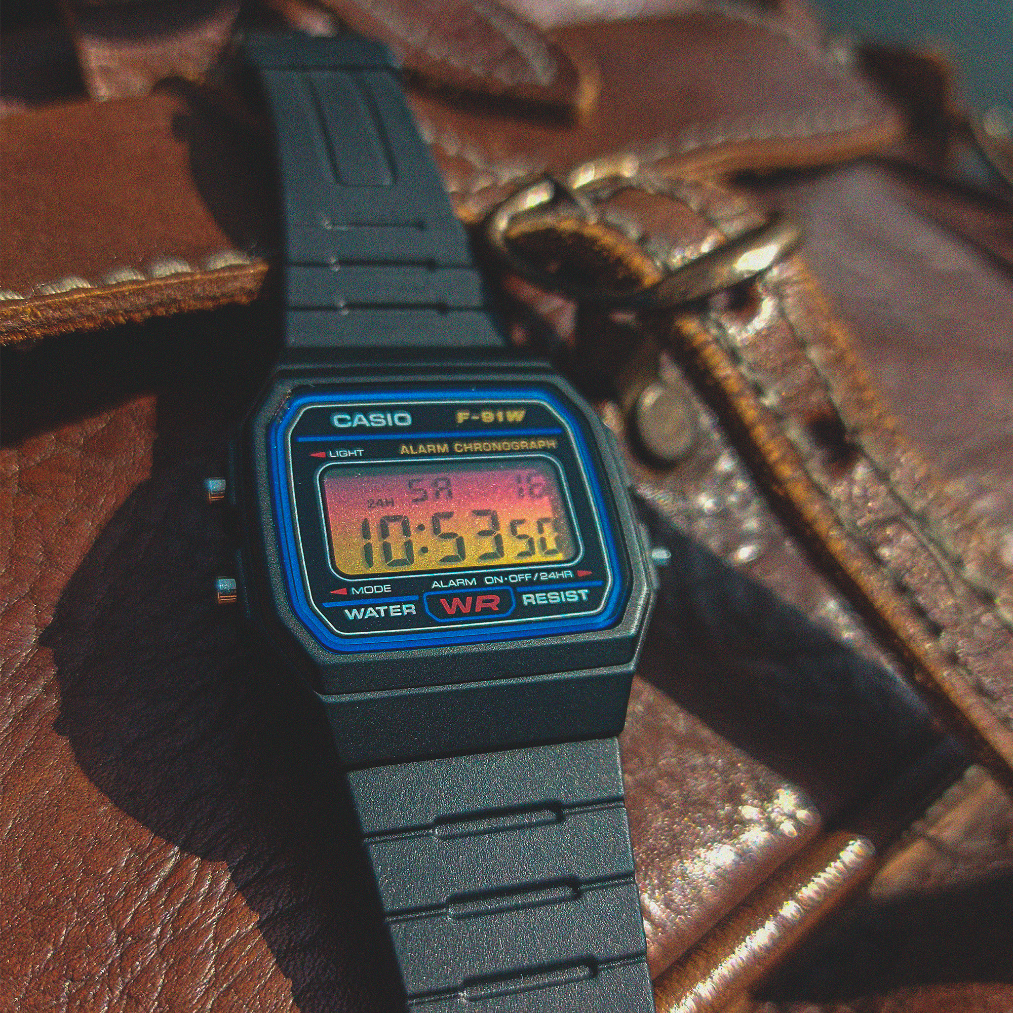 "Sunset” Casio F-91W-1