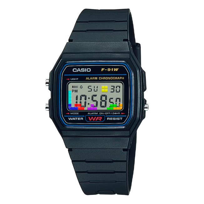 "Block Cascade” Casio F-91W-1